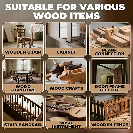 Wood Super Glue 60 Gram, Thin Liquid CA Glue for Woodworking Furniture Repair Wooden Crafts Carpenter, Clear High Strength Cyanoacrylate Adhesive Instant and Strong Bond Superglue for Everything