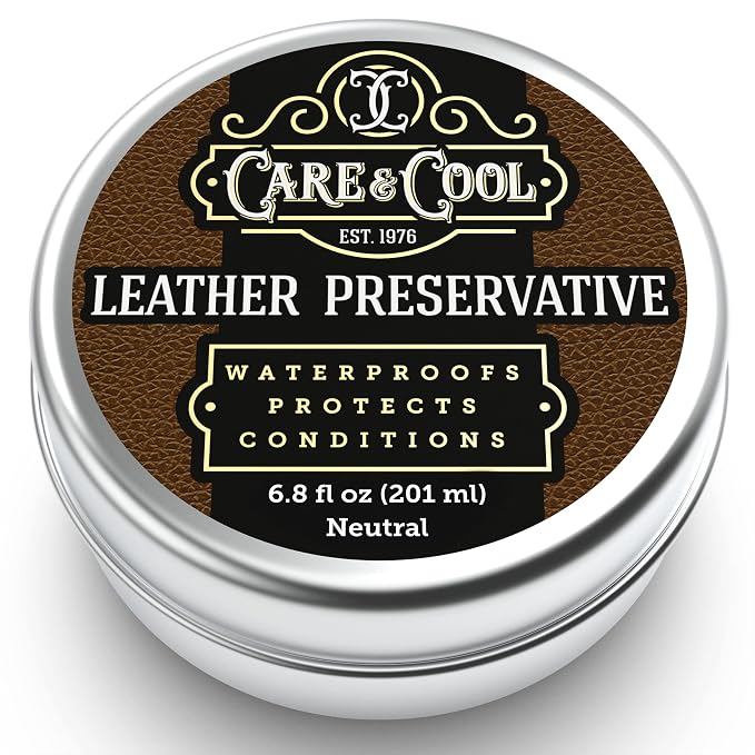 Care & Cool Ultimate Leather Conditioner and Protector (6.8 oz). Waterproofs, Restores, and Heals Your Shoes, Boots, Purses, Jackets, Couch, and Furniture. Setting the Standards Since 1976.