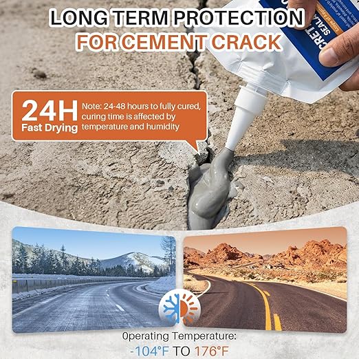 Concrete Crack Filler, Self-Leveling Magic Crack Filler for Concrete, Waterproof Repair Sealant for Cement Driveways, Patio, Sidewalk, Indoor & Outdoor, High Elasticity and Quick-Drying-4PCS