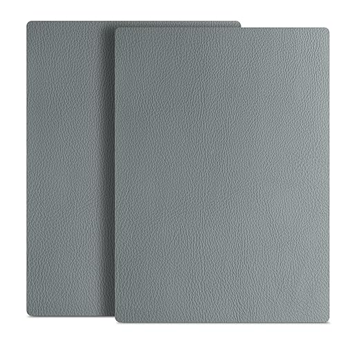ILOFRI Leather Repair Patch 8x11 inch 2 Pcs, Durable Self Adhesive Vinyl and Leather Repair Kit for Couch, Car Seats, Boat Seat, Furniture, Upholstery, Auto Interior, Sofa, Chair - Light Gray