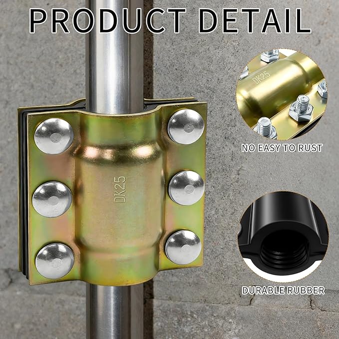 2 Pack Water Pipe Repair Clamps, Leak Sealer for 1.18 in Pipes and Plumbing, Pipe Fittings with Wrench for PVC/PE/PPR Pipes,Steel/Iron Pipes