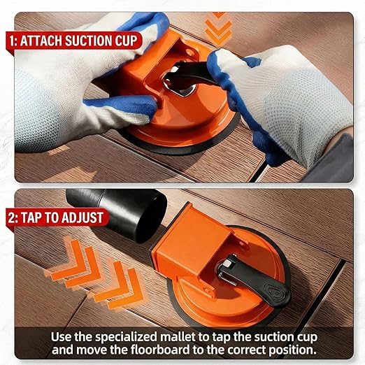 HUBAI Floor Gap Fixer Tool, Heavy Duty Laminate Floor Suction Cup Repair Tool, for Laminate, Wood, Tile, Vinyl Floor Gap Repair Tool - Durable, Compact, & Efficient Flooring Tools (Blue)