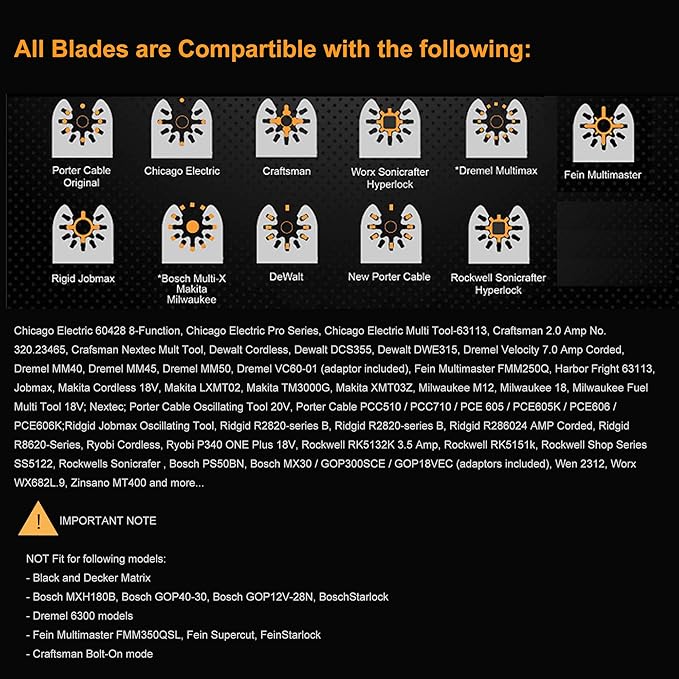 Oscillating Scraper Blades for Caulk Adhesive Sealant Removal for Dewalt Milwaukee Ryobi Bosch Craftsman Dremel Mulimaster Rockwell Multitool Scraper Blades