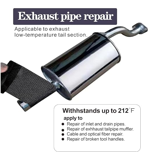 AMI-ZUHE Fiberglass Repair Kit PVC Pipe Simple Tools Furniture Wooden Handle Repair Quick Curing Repair Winding Tape, 181 x 4.02 x 0.02 inch, Black