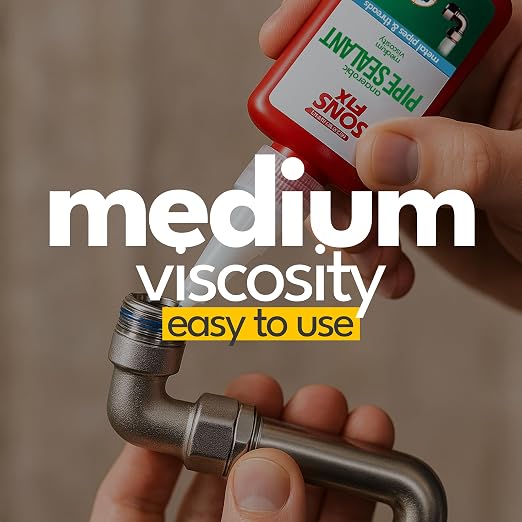 Pipe Thread Sealant - Anaerobic Sealant for Metal Pipe Threads, Fittings, Gaskets & Joints - Medium Viscosity, High-Pressure & Oil Resistant, Removable (1.7 fl oz / 50ml)