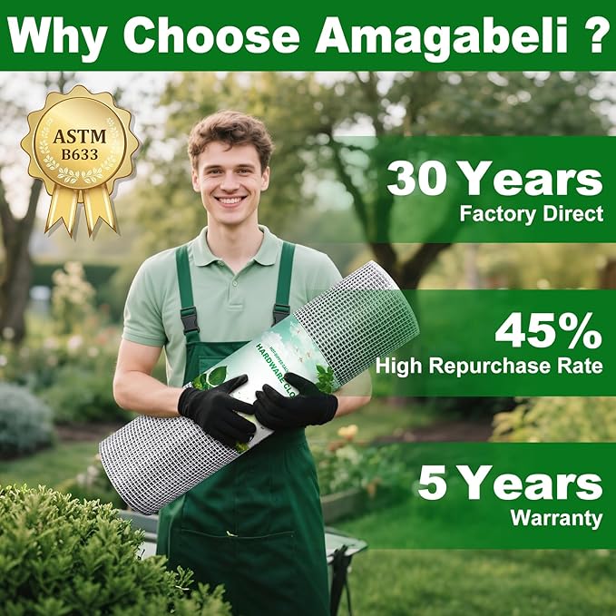 Amagabeli Hardware Cloth 4 inch x 10 ft, 1/4 inch Galvanized Wire Mesh Small Animal Barrier for Chicken Wire Fence Downspouts Fence Gaps Shed Foundations Pet Cage Repair Rustproof Critter Blocker DIY