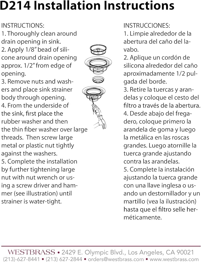 Westbrass D2145-11 3-1/2" Post Style Large Kitchen Sink Basket Strainer, Antqiue Copper (2-Pack)