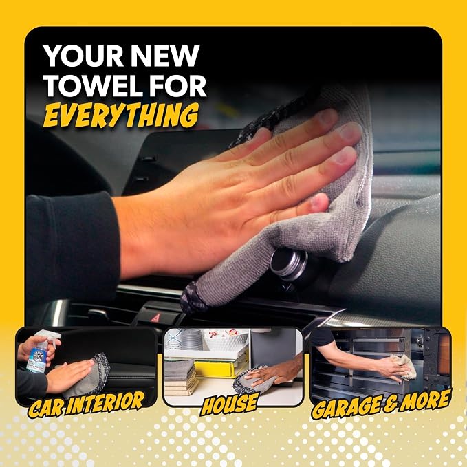 Chemical Guys Perforated Leather Cleaner and Microfiber Towel Bundle, VentRight Leather Cleaner Conditioner 16 oz with Gray Everyday Cleaning Towels 6 Pack for Car Interior Detailing