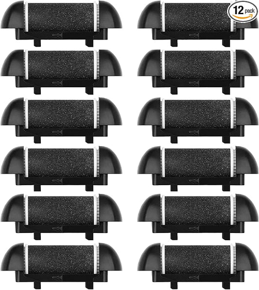 12 Pack Electric Pedicure Device Replacement Roller Heads with Same Mineral Stone for Feet Care Perfect Grinding Heads for Callus Remover for Daily Maintenance (12pcs Light Coarse)