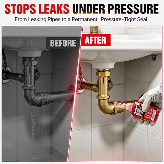 2 oz Liquid Solder for Copper & Brass, No Heat Plumbing Soldering Kit, Instant Leak Seal up to 500 PSI, Safe from -60°F to +300°F, Ideal for Plumbing & HVAC Repairs