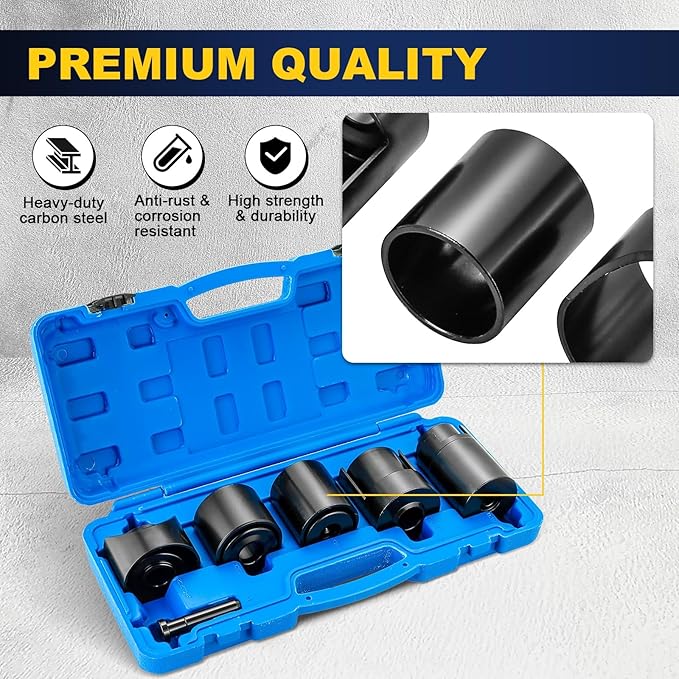 DASBET 14PCS Master Ball Joint Remover Installer Adapter Tool Set, Ball Joint Press Kit for Removal & Installation, Ball Joint Service Tool Compatible with Most 2WD & 4WD Cars, Trucks & SUVs