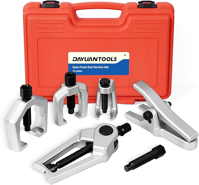 DAYUAN 5pcs Professional Front End Service Tool Kit, Pitman Arm Puller, Ball Joint Separator Tie Rod Remover Tool