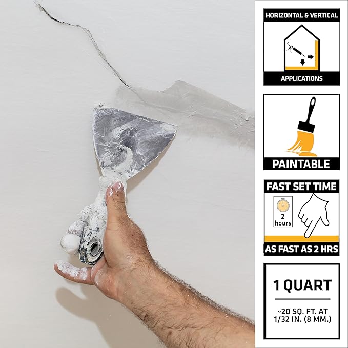 SIKA Sikacryl Ready-Mix Concrete Patch, Gray, Textured, 1 qt (6 Pack) - Durable Repair for Spalls and Cracks in Concrete and Masonry, Easy Cleanup, Acrylic-Based