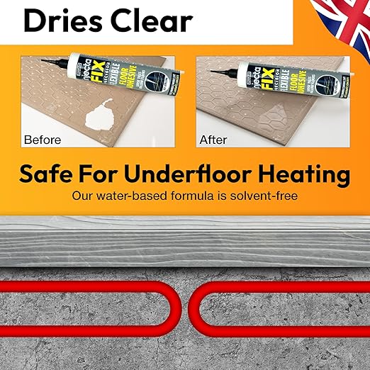 Floor-Fix Pro Injectafix Tile Repair Kit – Extra Strength Tile Adhesive for Loose & Hollow Floor Tiles, Wood, Laminate & LVT – Injection Repair Glue with Stainless Steel Precision Tip 10.1 fl oz (4)