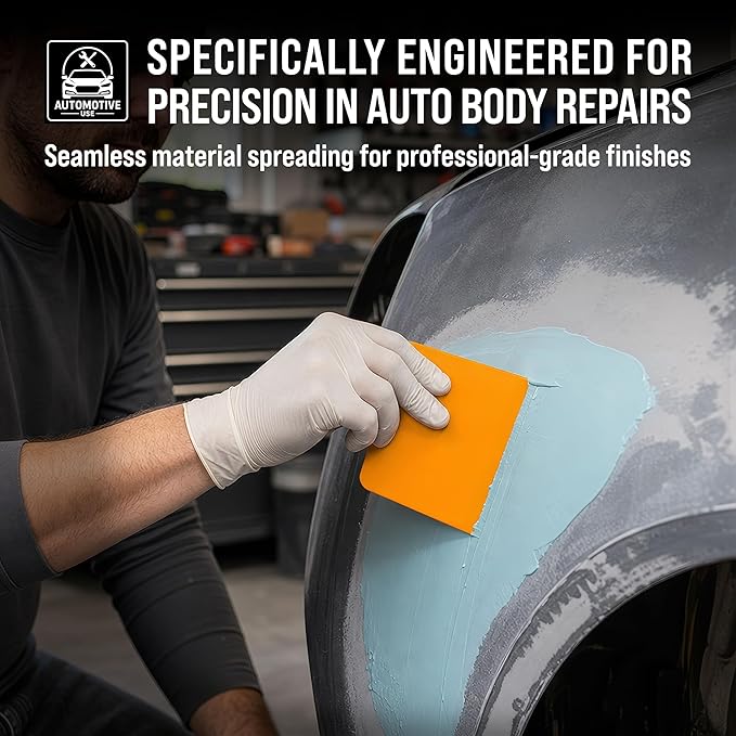 Custom Shop 4, 5, & 6 Inch Plastic Body Filler Spreader Tools (24 Pack) for Automotive Body Fillers, Putties, Glazes, Epoxy Resin, Caulk, Glues - Plastic Spreader Tool Variety Pack