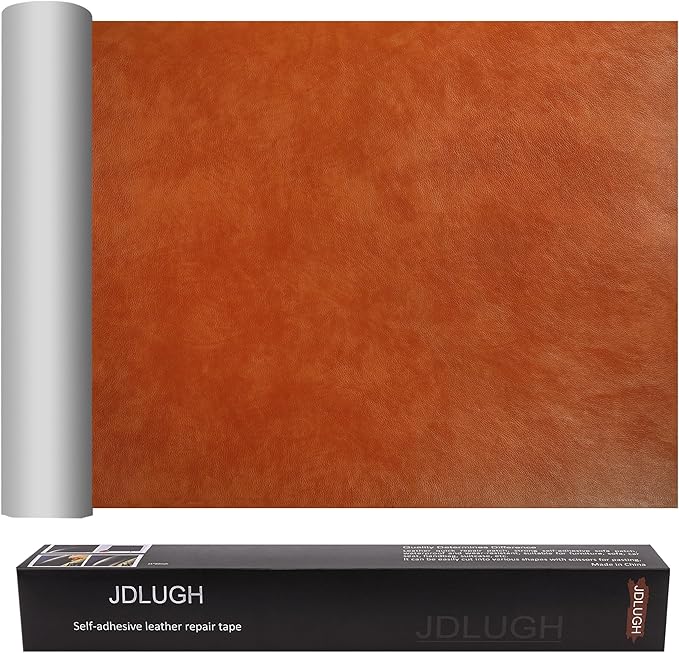 JDLUGH Sofa Leather Repair Patch Tape, Large Self Adhesive Couch, Car Seat, Office Chair, Leather Furniture, Vinyl Repair Patch Kit for Furniture (15x60 Inch, Brown 2.0)