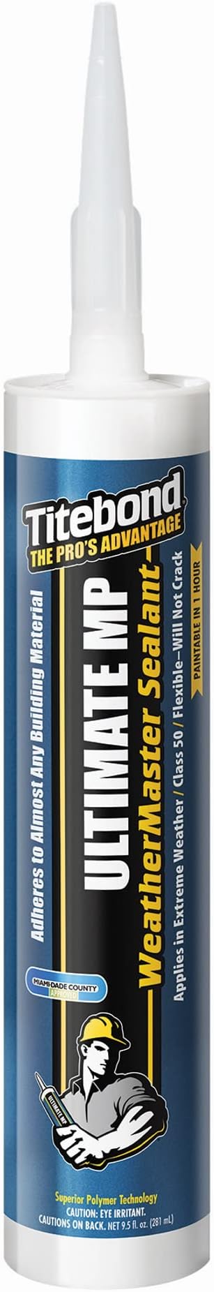 Titebond WeatherMaster Ultimate MP All-Weather Hybrid Sealant, Bronze – Multipurpose Exterior Caulk, Flexible, UV-Resistant, Seals Wood, PVC, Metal, Glass – 71071, 9.5 Oz. Cartridge