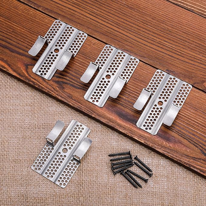 moonoom 32 Pack Drywall Repair Clips, 1/2 inch Drywall Fastener Clip with 64 Screws, Stainless Steel Wall Patch Clips for Damaged Walls Repairing
