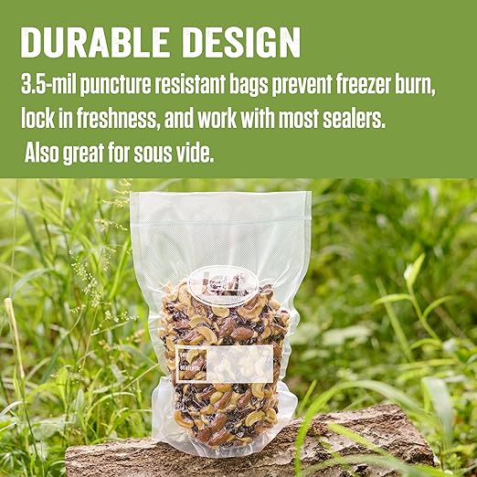 LEM Products MaxVac Stand & Fill Vacuum Sealer Bags, BPA-Free, Puncture-Resistant, 11 x 16 Inches, 20 Count