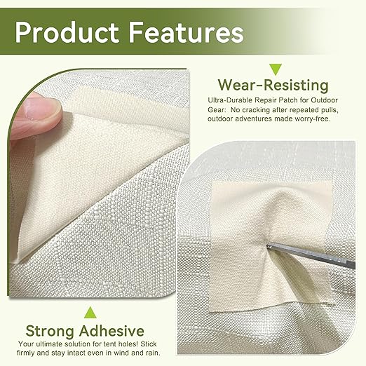 Besezx Canvas Repair Tape,Outdoor Gear Patch, 3x79 Inches,Waterproof Self-Adhesive Fabric Repair Tape for Repairing Boat Covers,Sun Shades,Sofas,Tents,Lounge Chairs,Awnings (Light Grey)