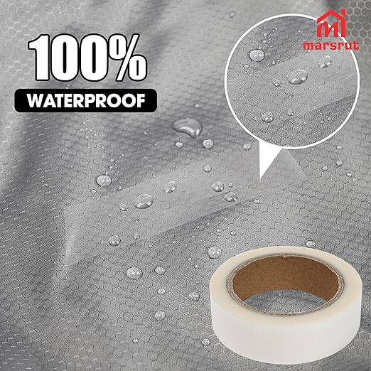 Tent Seam Tape, 2 Rolls, Total 131 Feet, Waterproof Tent Tape Repair, Iron On Hot Melt Seam Sealing, Clear Fusible Adhesive Tape for Fabric, Outdoor Camping Gear, Awning, Raincoats & Sportswear