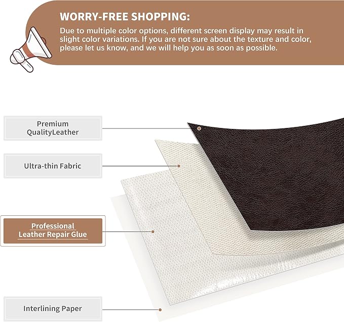 ONine Leather Repair Patch, Self-Adhesive Couch Patch, Multicolor Available Scratch Leather 16X60 Inch Peel and Stick for Sofas (New Dark Brown)