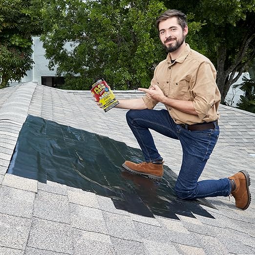 Flex Tape, Original Thick Flexible Rubberized Waterproof Tape - Seal and Patch Leaks, Works Underwater, Indoor Outdoor - Home RV Roof Plumbing and Pool Repairs, Black, 4 in x 5 ft, Pack of 1