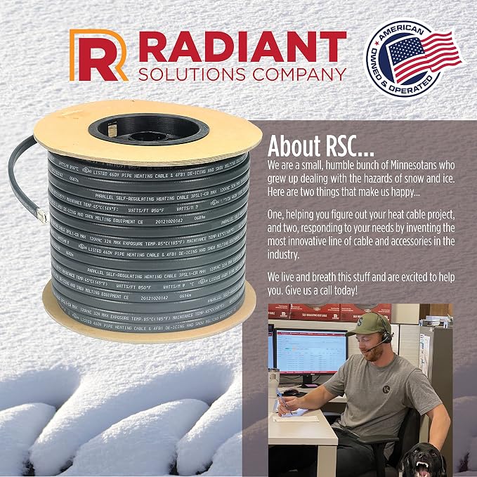 Radiant Solutions Company GlowCap Heat Cable End Seal Kit for Terminating 10-13mm Self-Regulating Heat Cable with patented intelligent LED end cap