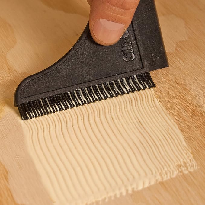 Sili Non-Stick Wood Glue Brush Silicone Applicator Kit | Comb/Squeegee Wood Glue Applicator & Tray | Reusable Small Brushes for Crafts, Arts & Hobby | Silicone Brushes for Woodworking
