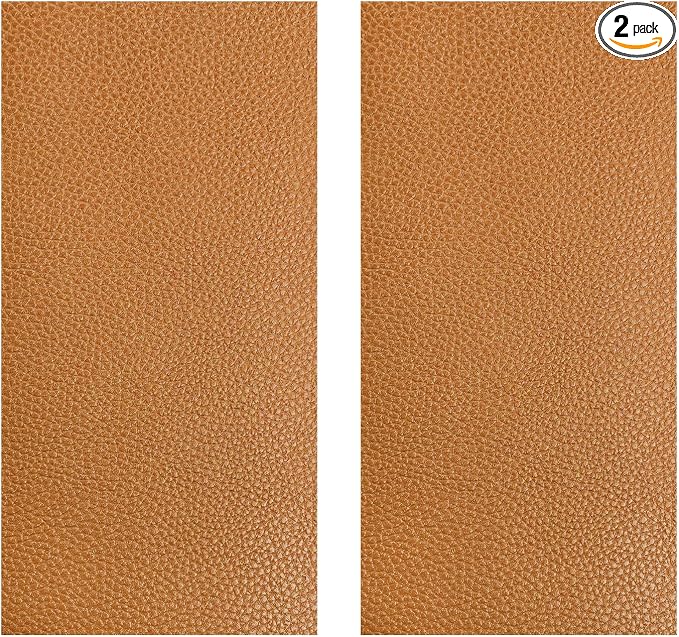 2 PCS Leather Repair Patch Tape, 4 x 8 Inch PU Vinyl Repair Patches for Car Upholstery Seat, Waterproof Self Adhesive Leather Tape Repair Kit for Furniture Couches Chairs (Yellow)