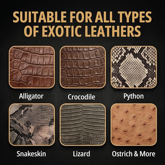 Exotic Leather Cleaner & Conditioner Spray – Cleans, Conditions & Protects Alligator, Crocodile, Snakeskin, Lizard, Ostrich & More – 8oz with Microfiber Cloth – Boots, Shoes, Bags, Belts