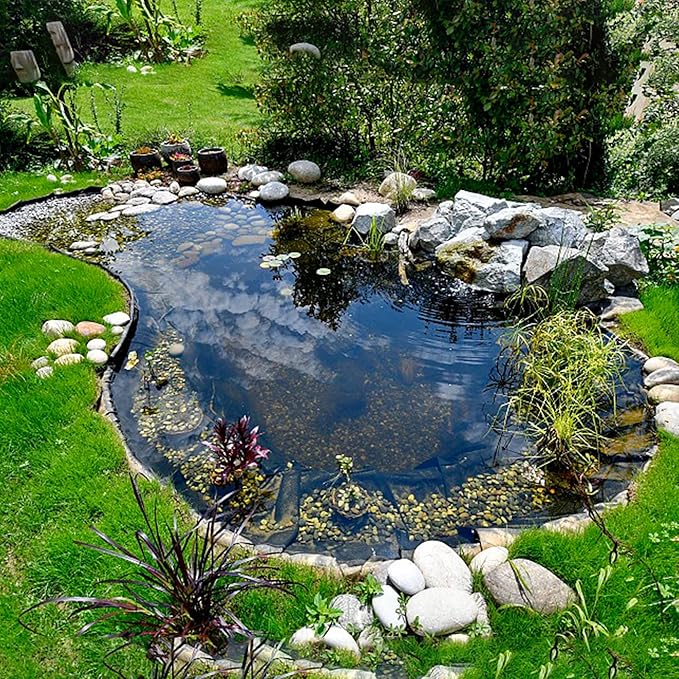Adroiteet 20 x 20 FT Pond Liner, 20 Mil Fish Pond Liner Pond HDPE Liner, Pond Liners for Outdoor Ponds, Koi Ponds, Garden Fountain, Waterfall