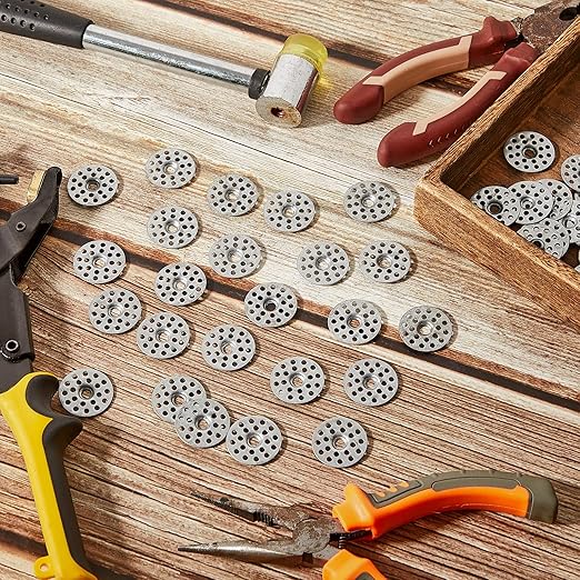 600 Pieces 1 Inch Plaster Washers for Repairing Ceilings Metal Washers for Screws Plaster Repair Rings Buttons for Wall Ceiling Drywall Repair