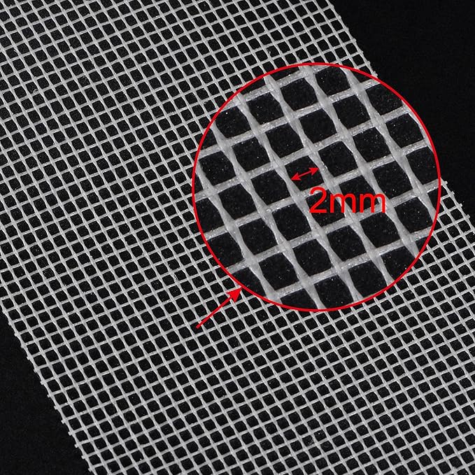 uxcell Drywall Joint Tape Self-Adhesive Fiberglass 6-inch x 98-feet Repair Patch Wall Hole Crack Mesh Size 2mm