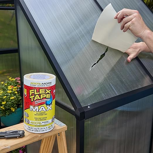 Flex Tape, Original Thick Flexible Rubberized Waterproof Tape - Seal and Patch Leaks, Works Underwater, Indoor Outdoor - Home RV Roof Plumbing and Pool Repairs, White, 12 in x 10 ft, Pack of 1