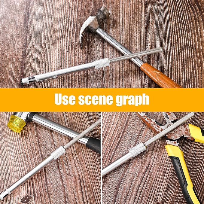Honoson Diamond Glass File Crystal Repair File Metal Grit Tool Cemented Carbide Metal Grit Tools Crystal Glass Diamond Repair(2 Pieces)
