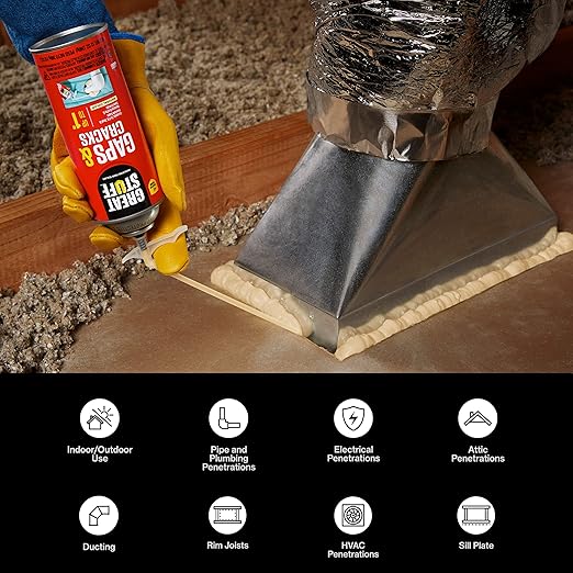 Great Stuff 157911 Insulating Foam Sealant, 20 Ounce, Ivory
