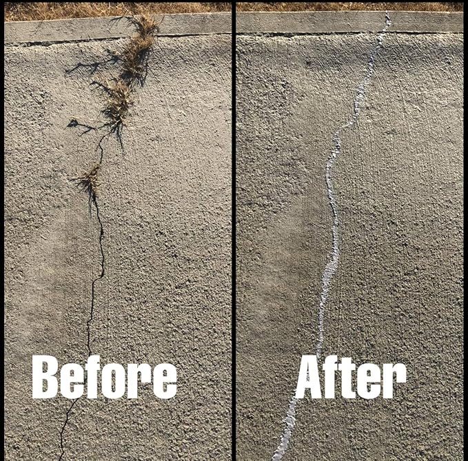 Bluestar Flexible Concrete Crack Filler (Gray), DIY - No Special Tools Needed, Fill Cracks in Concrete Driveways, Sidewalks, Patios, Garage and Basement Floors. 16 fl. oz. Bottle.