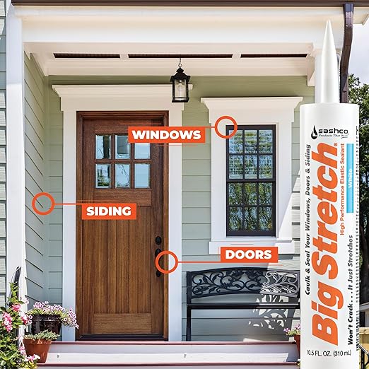 Sashco 10012 10.5oz Sashco Sealants 10.5-Ounce Redwood Big Stretch Caulk & Seal, 10.5-Ounce