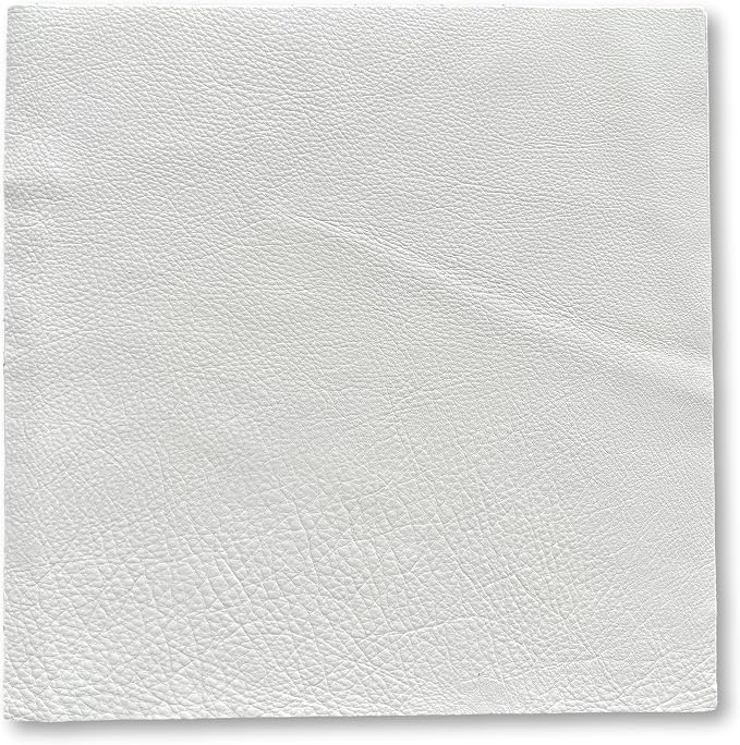 Natural Grain Cow Leathers: 12'' x 12'' Pre-Cut Leather Pieces (White, 3 Pieces)