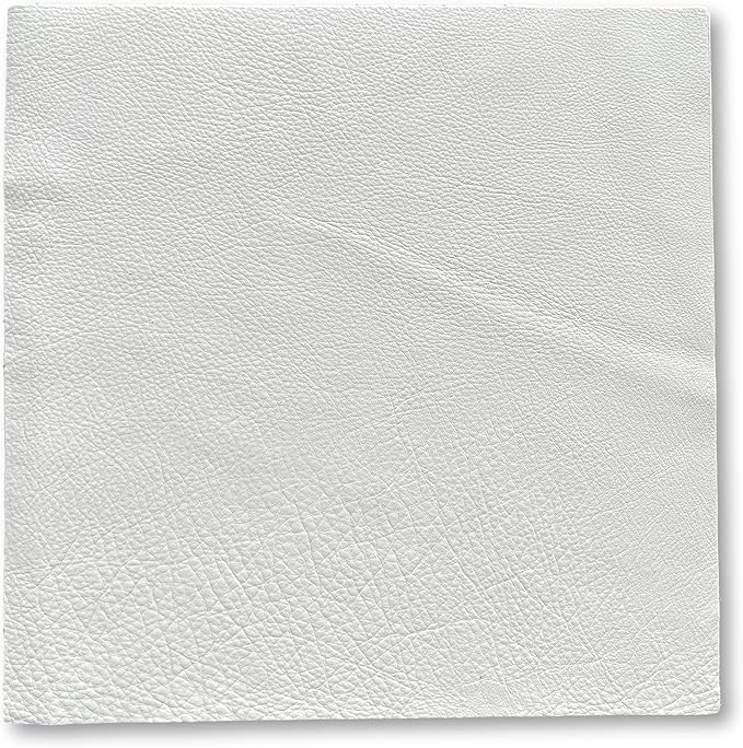 Natural Grain Cow Leathers: 12'' x 12'' Pre-Cut Leather Pieces (White, 1 Piece)