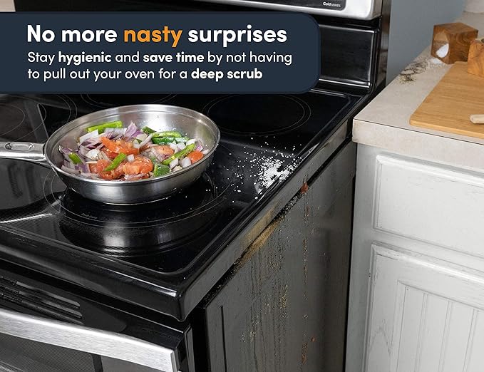 Linda’s Essentials Silicone Stove Gap Covers (2 Pack), Heat Resistant Oven Gap Filler Seals Gaps Between Stovetop and Counter, Easy to Clean Stove Gap Guard (21 Inches, Clear)