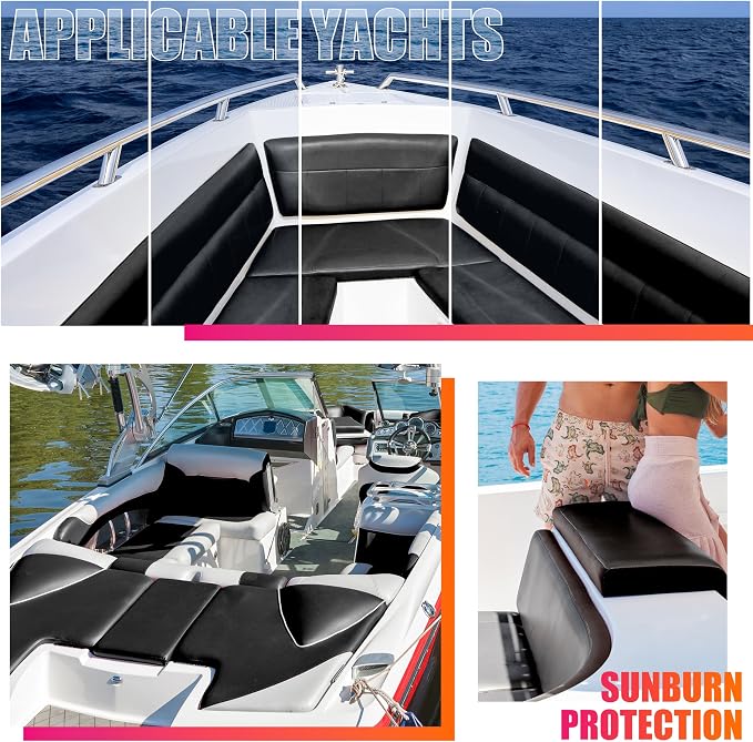 Self-Adhesive Marine Vinyl Faux Leather: Meneng 3 Yard Roll Heavy Duty Boat Seat Vinyl - Waterproof & Scratch-Resistant for Marine Upholstery - Leather Repair Patch for Furniture Sofa Couch