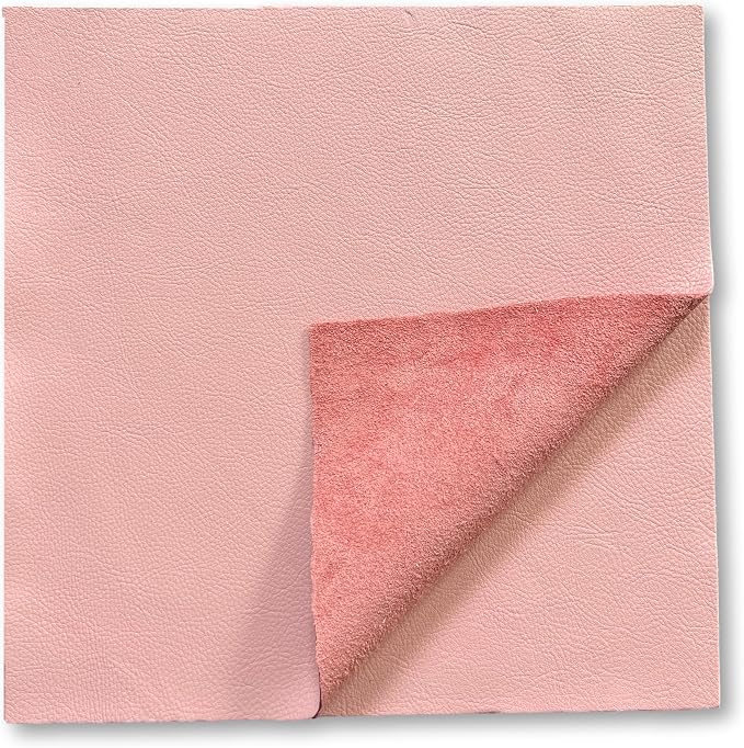 Natural Grain Cow Leathers: 12'' x 12'' Pre-Cut Leather Pieces (Pink, 3 Pieces)