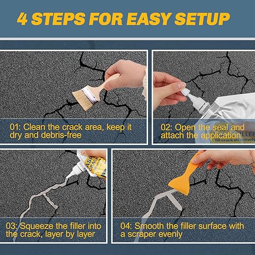 Concrete Crack Filler, 4.4LB Cement Crack Filler, Magic Crack Filler for Concrete, Driveway, Tile, Walkway, Patio, Joint, Indoor and Outdoor - Grey (70oz)