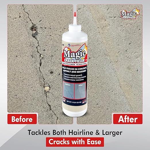 Tan 1.4 LB Magic Crack Filler Bottle, Tan - Easy, No-Mess Crack Repair for Concrete, Masonry & Asphalt - Durable & Weather-Resistant