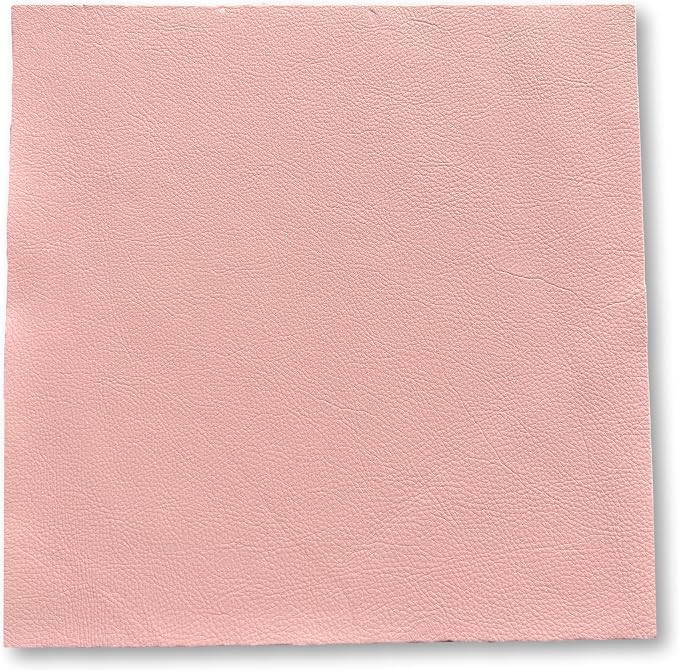 Natural Grain Cow Leathers: 12'' x 12'' Pre-Cut Leather Pieces (Pink, 1 Piece)