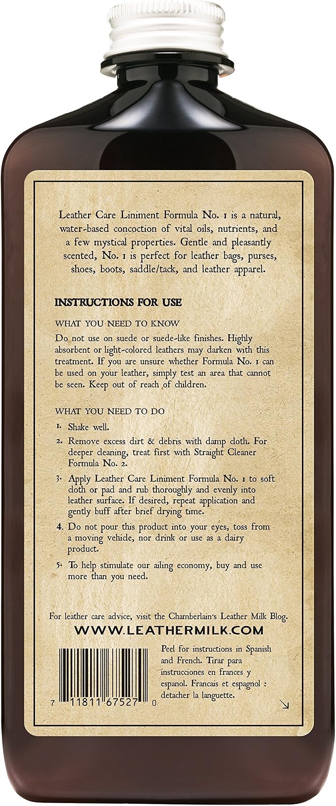 Leather Milk Conditioner and Cleaner for Furniture, Cars, Purses and Handbags. All-Natural, Non-Toxic Conditioner Made in the USA. Leather Care Liniment No. 1. 2 Sizes. Includes Premium Applicator Pad