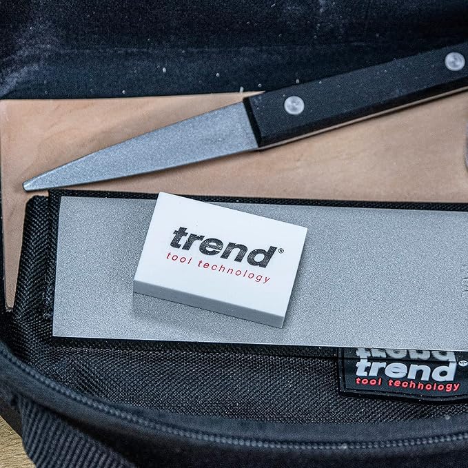 Trend Complete Sharpening Set: 6 Inch Diamond Bench Stone, Tapered File, Leather Strop, Lapping Fluid, Mirror Paste, Cleaning Block & Storage Case, DWS/KIT/K