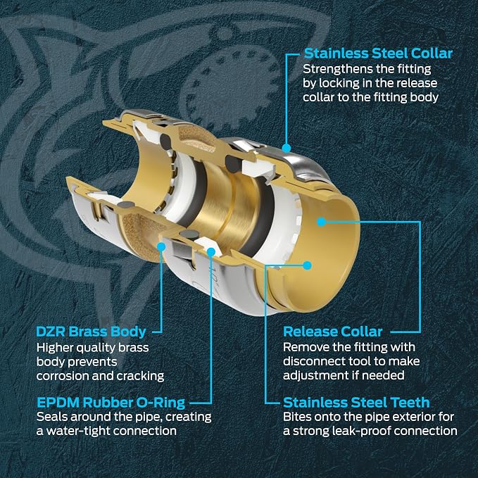 SharkBite Max 3/4 Inch x 3/4 Inch x 18 In. Braided Flexible Repair Coupling Hose, Push-to-Connect Brass Plumbing Fitting, UR3016FX18